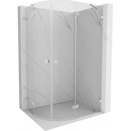 Mexen Lunar rechteckige Duschkabine schwenkbar rechts 100 x 70 cm, transparent, gebürstetes Nickel - 833-100P-070L-97-00