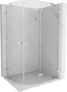 Mexen Lunar halbrunde Duschkabine schwenkbar rechts 100 x 90 cm, transparent, gebürstetes Nickel - 833-100P-090L-97-00