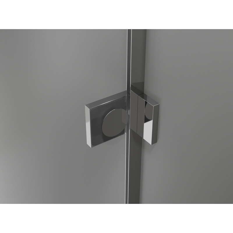 Mexen Lunar L Fünfeckige Duschkabine, schwenkbar links 80 x 80 cm, transparent, Chrom - 831L-080L-080P-01-00-L