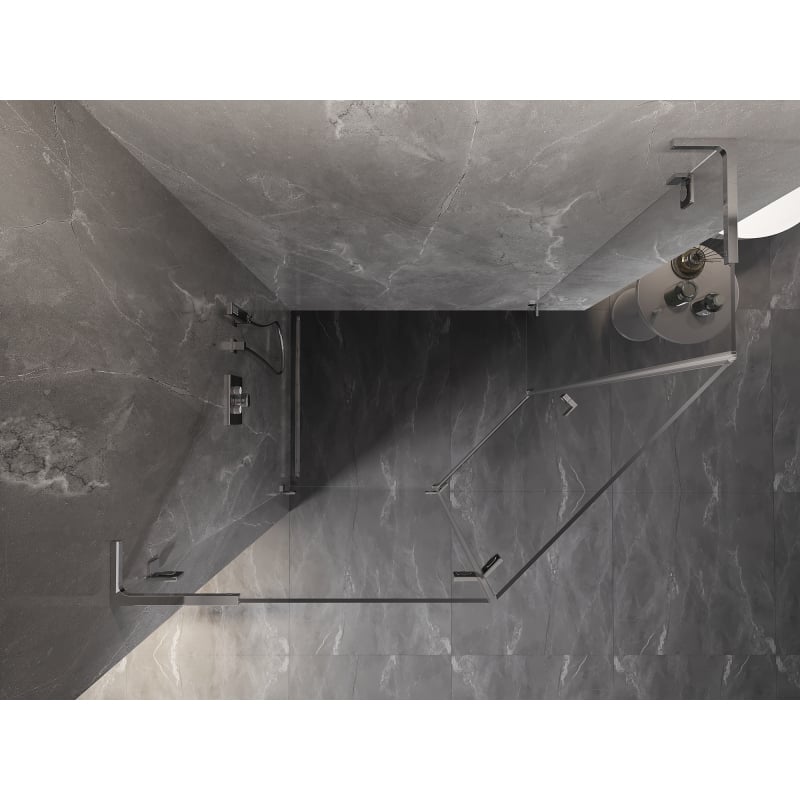 Mexen Lunar L Fünfeck-Duschkabine links öffnend 100 x 90 cm, transparent, chrom - 831L-100L-090P-01-00-L