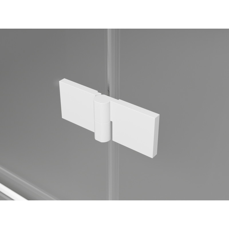Mexen Lunar L fünfeckige Duschkabine schwenkbar links 100 x 80 cm, transparent, weiß - 831L-100L-080P-20-00-L