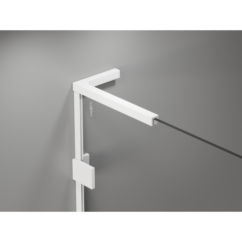 Mexen Lunar L fünfeckige Duschkabine, links schwenkbar, 100 x 90 cm, transparent, weiß - 831L-100L-090P-20-00-L