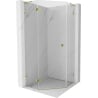 Mexen Lunar L Fünfeck-Duschkabine links öffnend 80 x 80 cm, transparent, gold - 831L-080L-080P-50-00-L