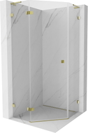 Mexen Lunar L Fünfeck-Duschkabine, links schwenkbar 90 x 90 cm, transparent, Gold - 831L-090L-090P-50-00-L