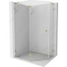 Mexen Lunar L Fünfeck-Duschkabine links öffnend 100 x 80 cm, transparent, gold - 831L-100L-080P-50-00-L