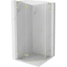Mexen Lunar L Fünfeck-Duschkabine, links öffnend 80 x 80 cm, transparent, gold gebürstet - 831L-080L-080P-55-00-L