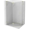 Mexen Lunar L Fünfeck-Duschkabine links öffnend 90 x 80 cm, transparent, gebürstetes Gold - 831L-090L-080P-55-00-L