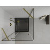 Mexen Roma Schwenkbare Duschkabine 90 x 90 cm, transparent, gold + Duschwanne Flat, schwarz - 854-090-090-50-00-4070G