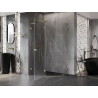 Mexen Lunar L Fünfeck-Duschkabine, links öffnend 100 x 80 cm, transparent, gebürstetes Gold - 831L-100L-080P-55-00-L