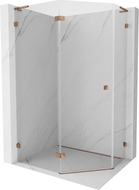 Mexen Lunar L fünfeckige Duschkabine, links öffnend, 90 x 80 cm, transparent, Roségold - 831L-090L-080P-60-00-L