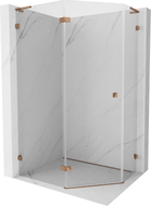 Mexen Lunar L Fünfeckige Duschkabine, links öffnend 100 x 80 cm, transparent, Roségold - 831L-100L-080P-60-00-L