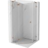 Mexen Lunar L fünfeckige Duschkabine links öffnend 80 x 80 cm, transparent, gebürstetes Kupfer - 831L-080L-080P-65-00-L
