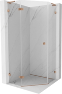 Mexen Lunar L fünfeckige Duschtür links schwenkbar 90 x 90 cm, transparent, gebürstetes Kupfer - 831L-090L-090P-65-00-L