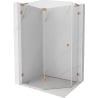 Mexen Lunar L Fünfeck-Duschkabine mit linker Schwingtür 100 x 90 cm, transparent, gebürstetes Kupfer - 831L-100L-090P-65-00-L