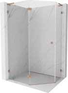 Mexen Lunar L Fünfeck-Duschkabine mit linker Schwingtür 100 x 90 cm, transparent, gebürstetes Kupfer - 831L-100L-090P-65-00-L