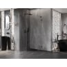 Mexen Lunar L fünfeckige Duschkabine links 80x80 cm, transparent, gebürstet gun gray - 831L-080L-080P-66-00-L