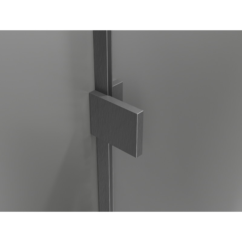 Mexen Lunar L fünfeckige Duschkabine, schwenkbar, links, 90x90 cm, transparent, gun gray gebürstet - 831L-090L-090P-66-00-L