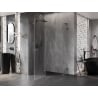 Mexen Lunar L Fünfeck-Duschkabine schwenkbar links 100x90 cm, transparent, gebürstetes Gun Gray - 831L-100L-090P-66-00-L