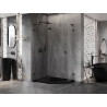 Mexen Lunar L Fünfeck-Duschkabine mit Schwingtür links 90 x 80 cm, transparent, schwarz - 831L-090L-080P-70-00-L