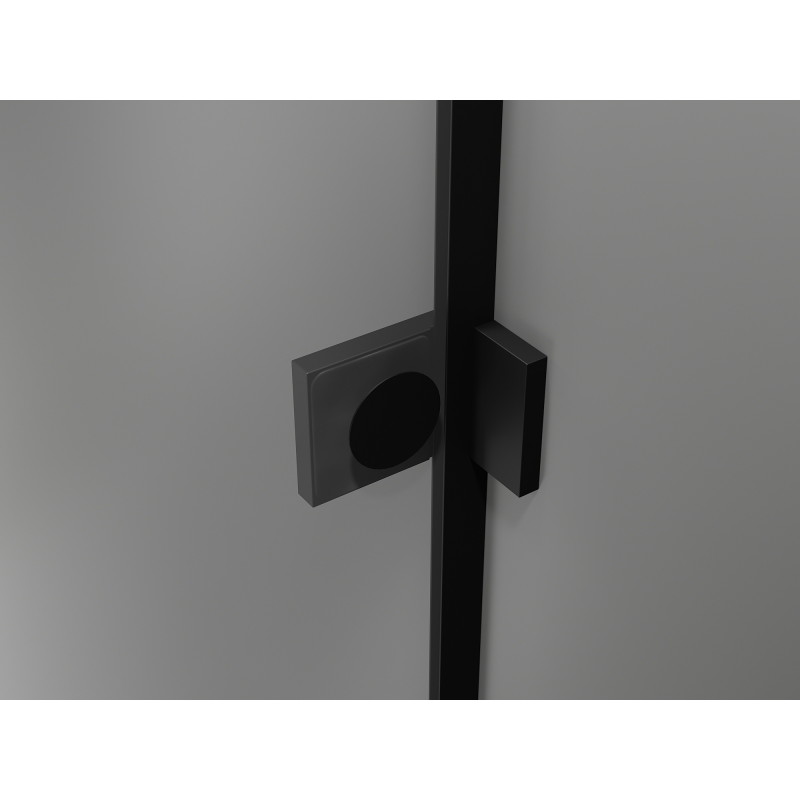 Mexen Lunar L fünfeckige linke Duschkabine zum Schwenken 90 x 90 cm, transparent, schwarz - 831L-090L-090P-70-00-L