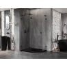 Mexen Lunar L fünfeckige Duschkabine schwenkbar links 100 x 80 cm, transparent, schwarz - 831L-100L-080P-70-00-L