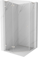 Mexen Lunar L Fünfeck-Duschkabine links öffnend 90 x 90 cm, transparent, gebürsteter Nickel - 831L-090L-090P-97-00-L