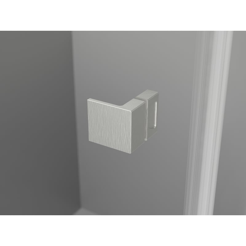 Mexen Lunar L Fünfeck-Duschkabine links 100 x 90 cm, transparent, gebürstetes Nickel - 831L-100L-090P-97-00-L