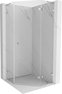 Mexen Lunar L rechte fünfeckige Duschkabine 80 x 80 cm, transparent, Chrom - 831L-080P-080L-01-00-P