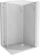 Mexen Lunar L Fünfeck-Duschkabine rechts angeschlagen 100 x 80 cm, transparent, Chrom - 831L-100P-080L-01-00-P