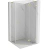 Mexen Lunar L fünfeckige, rechte Duschkabine 80 x 80 cm, transparent, gebürstetes Gold - 831L-080P-080L-55-00-P