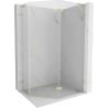 Mexen Lunar L Fünfeck-Duschkabine mit öffnender rechter Tür 90 x 80 cm, transparent, gebürstetes Gold - 831L-090P-080L-55-00-P