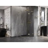 Mexen Lunar L Fünfeck-Duschkabine, Schwenktür rechts 90 x 90 cm, transparent, gebürstetes Gold - 831L-090P-090L-55-00-P