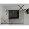 Mexen Roma Duschkabine schwenkbar 120 x 80 cm, transparent, gold + Duschwanne Flat, schwarz - 854-120-080-50-00-4070G