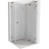 Mexen Lunar L fünfeckige Duschkabine schwenkbar rechts 100 x 100 cm, transparent, Roségold - 831L-100P-100L-60-00-P
