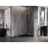 Mexen Lunar L fünfeckige Duschkabine rechts schwenkbar 80 x 80 cm, transparent, gebürstetes Kupfer - 831L-080P-080L-65-00-P