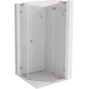 Mexen Lunar L fünfeckige Duschkabine rechts schwenkbar 80 x 80 cm, transparent, gebürstetes Kupfer - 831L-080P-080L-65-00-P