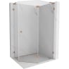 Mexen Lunar L fünfeckige Duschkabine, schwenkbar, rechts 90 x 80 cm, transparent, gebürstetes Kupfer - 831L-090P-080L-65-00-P