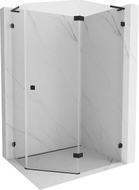 Mexen Lunar L fünfeckige Duschkabine rechts öffnend 90 x 80 cm, transparent, schwarz - 831L-090P-080L-70-00-P
