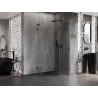 Mexen Lunar L fünfeckige Duschkabine, schwenkbar, rechts, 90 x 90 cm, transparent, schwarz - 831L-090P-090L-70-00-P