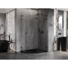 Mexen Lunar L Fünfeckdusche schwenkbar rechts 100 x 80 cm, transparent, schwarz - 831L-100P-080L-70-00-P