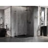 Mexen Lunar L Fünfeck-Duschkabine rechts öffnend 100 x 80 cm, transparent, gun metal - 831L-100P-080L-95-00-P