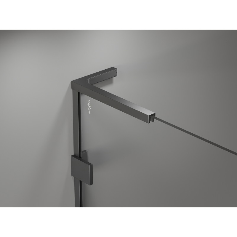 Mexen Lunar L Fünfeck-Duschkabine rechts öffnend 100 x 90 cm, transparent, Gun Metal - 831L-100P-090L-95-00-P