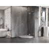 Mexen Lunar L fünfeckige Duschkabine rechts öffnend 90 x 90 cm, transparent, gebürsteter Nickel - 831L-090P-090L-97-00-P