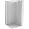 Mexen Lunar L fünfeckige Duschkabine rechts öffnend 90 x 90 cm, transparent, gebürsteter Nickel - 831L-090P-090L-97-00-P
