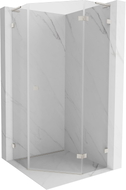 Mexen Lunar L fünfeckige Duschkabine rechts öffnend 90 x 90 cm, transparent, gebürsteter Nickel - 831L-090P-090L-97-00-P