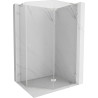 Mexen Lunar L fünfeckige Duschkabine rechte Tür 100x80 cm, transparent, gebürsteter Nickel - 831L-100P-080L-97-00-P
