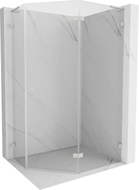 Mexen Lunar L fünfeckige Duschkabine rechte Tür 100x80 cm, transparent, gebürsteter Nickel - 831L-100P-080L-97-00-P