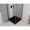 Mexen Roma Duschkabine schwenkbar 80 x 80 cm, transparent, schwarz + Duschwanne Flat, schwarz - 854-080-080-70-00-4070B