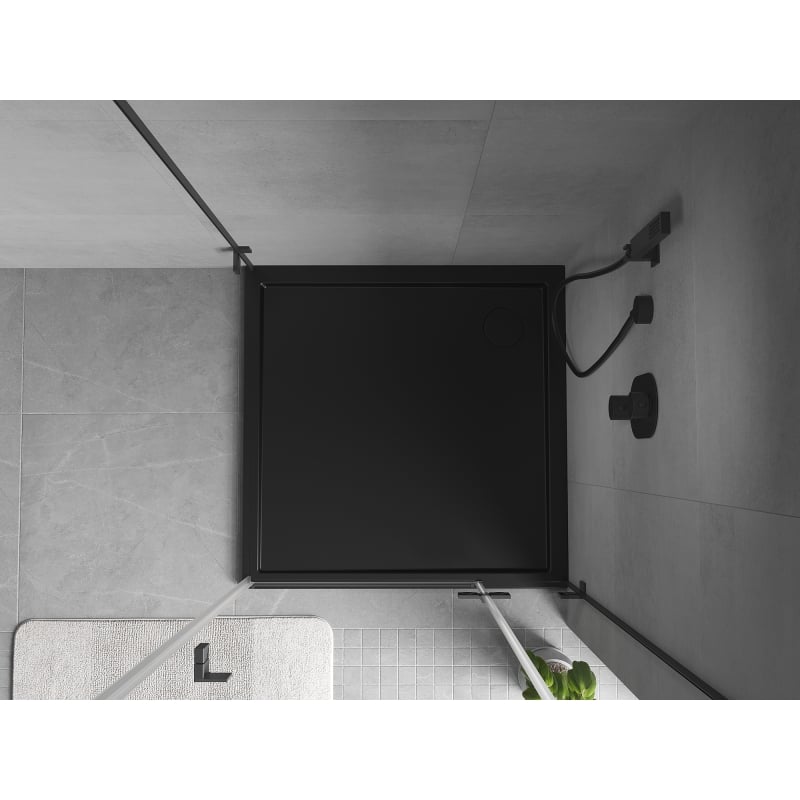 Mexen Flow Duschwanne quadratisch slim 95 x 95 cm, schwarz matt - 46S709595