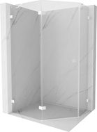 Mexen Lunar fünfeckige Duschkabine links öffnend 90 x 80 cm, transparent, weiß - 831-090L-080P-20-00-L